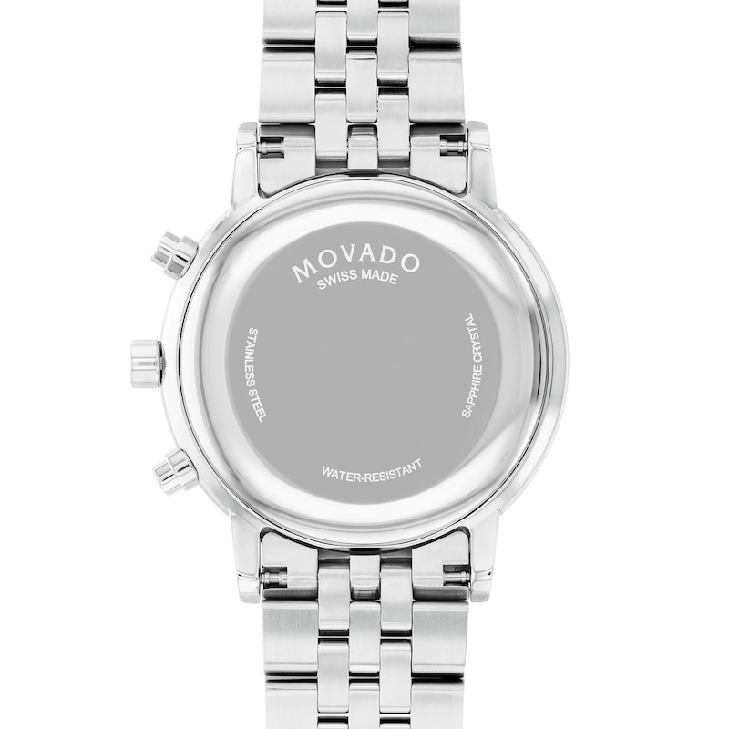 Men's Movado Museum® Classic Chronograph Watch with Black Dial and Date Window (Model: 0607776)