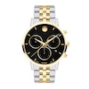 Thumbnail Image 1 of Men's Movado Museum® Classic Two-Tone PVD Chronograph Watch with Black Dial and Date Window (Model: 0607777)