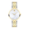Thumbnail Image 1 of Ladies' Movado Museum® Classic Two-Tone PVD Watch with Mother-of-Pearl Dial (Model: 0607812)
