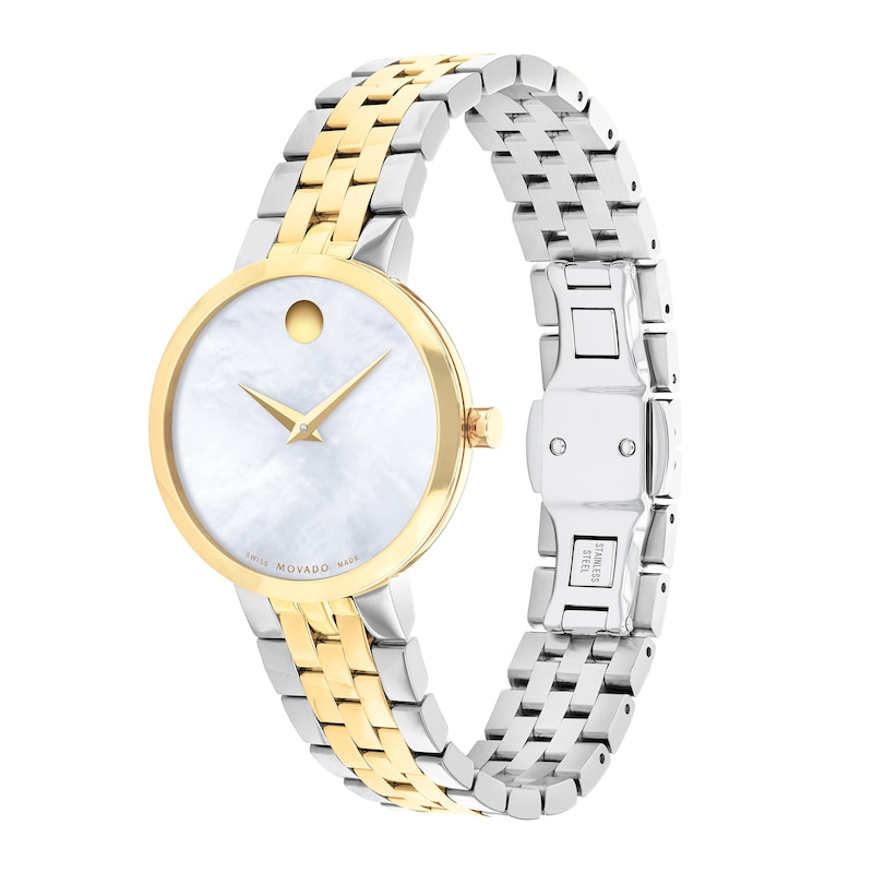 Main Image 2 of Ladies' Movado Museum® Classic Two-Tone PVD Watch with Mother-of-Pearl Dial (Model: 0607812)