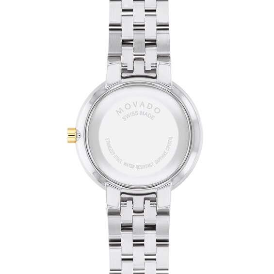 Ladies' Movado Museum® Classic Two-Tone PVD Watch with Mother-of-Pearl Dial (Model: 0607812)
