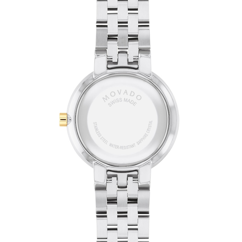 Ladies' Movado Museum® Classic Two-Tone PVD Watch with Mother-of-Pearl Dial (Model: 0607812)