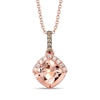 Thumbnail Image 0 of Le Vian® 6.0mm Cushion-Cut Morganite and 0.11 CT. T.W. Diamond Pendant in 14K Strawberry Gold™