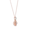 Thumbnail Image 2 of Le Vian® 6.0mm Cushion-Cut Morganite and 0.11 CT. T.W. Diamond Pendant in 14K Strawberry Gold™
