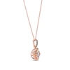 Thumbnail Image 3 of Le Vian® 6.0mm Cushion-Cut Morganite and 0.11 CT. T.W. Diamond Pendant in 14K Strawberry Gold™