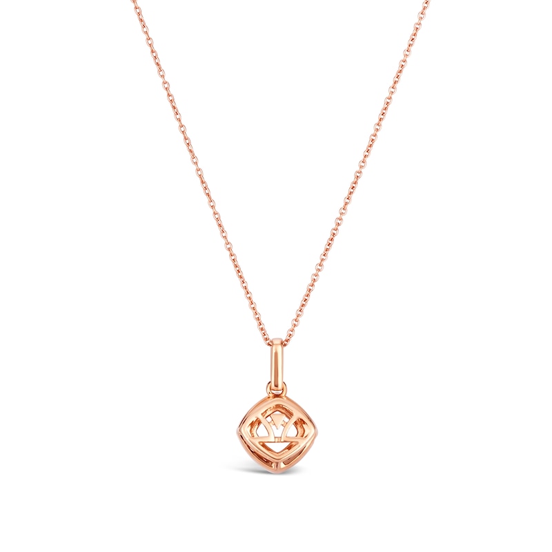 Main Image 4 of Le Vian® 6.0mm Cushion-Cut Morganite and 0.11 CT. T.W. Diamond Pendant in 14K Strawberry Gold™