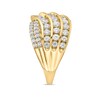 Thumbnail Image 2 of 1.50 CT. T.W. Diamond Wavy Multi-Row Ring in 10K Gold