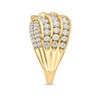 Thumbnail Image 1 of 1.50 CT. T.W. Diamond Wavy Multi-Row Ring in 10K Gold