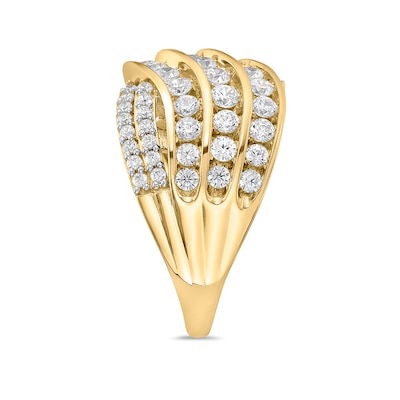 1.50 CT. T.W. Diamond Wavy Multi-Row Ring in 10K Gold