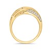 Thumbnail Image 3 of 1.50 CT. T.W. Diamond Wavy Multi-Row Ring in 10K Gold