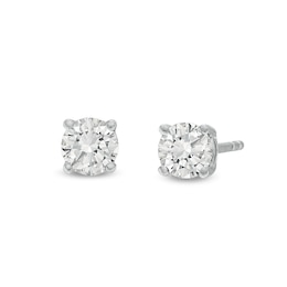 0.50 CT. T.W. Certified Lab-Created Diamond Solitaire Stud Earrings in 10K White Gold (I/SI2)