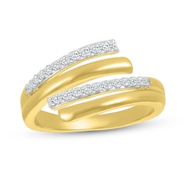 0.12 CT. T.W. Diamond Bypass Open Wrap Ring in 10K Gold
