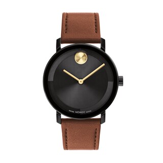 Men's Movado Bold® Evolution IP Brown Strap Watch with Textured Tonal Dial (Model