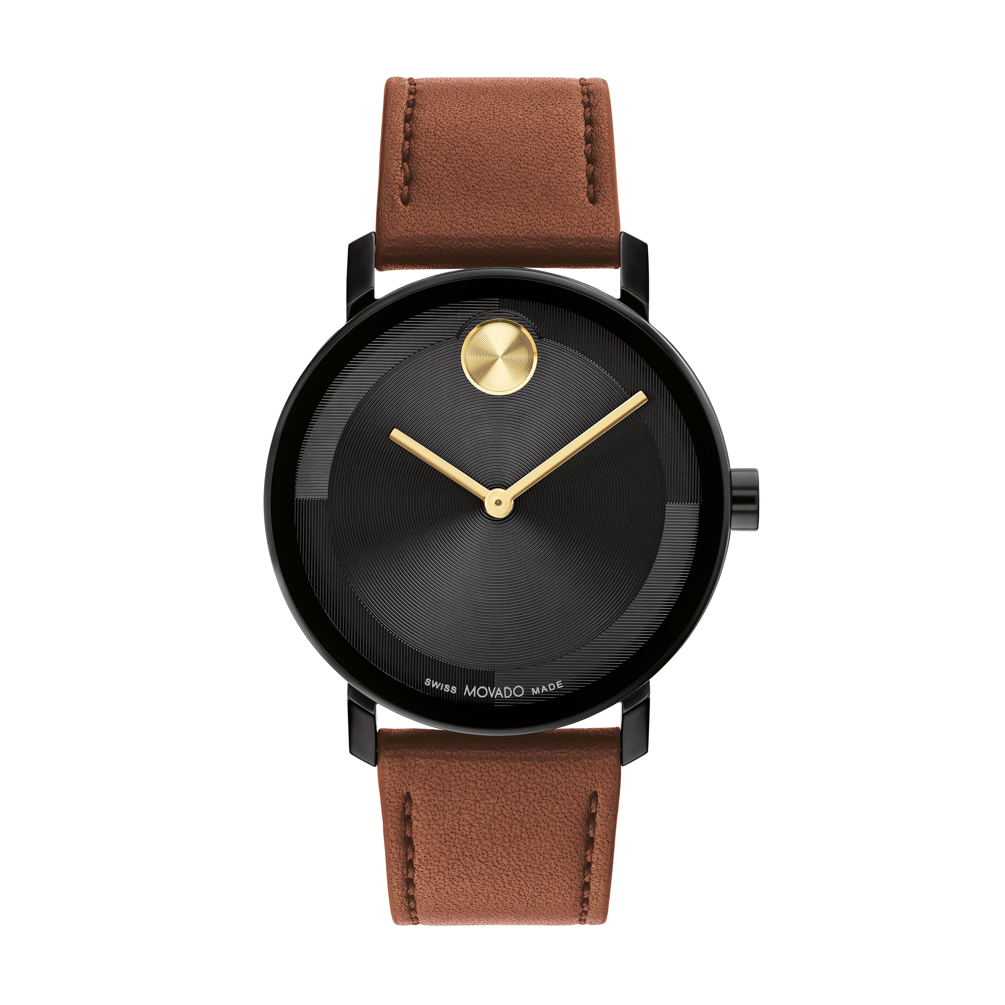 Men's Movado Bold® Evolution IP Brown Strap Watch with Textured Tonal Dial (Model