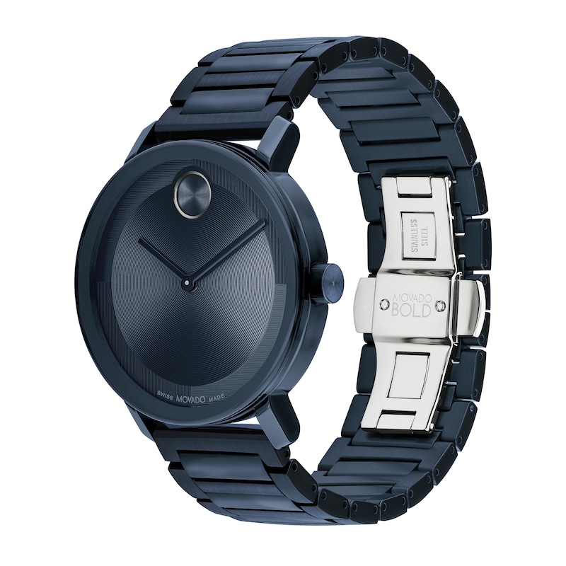 Main Image 2 of Men's Movado Bold® Evolution Blue IP Watch with Textured Tonal Blue Dial (Model: 3601097)