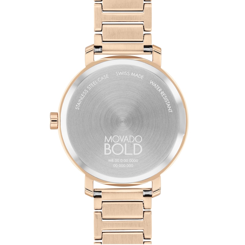 Main Image 3 of Ladies' Movado Bold® Evolution Crystal Accent Rose-Tone IP Watch with Textured Tonal Rose-Tone Dial (Model: 3601107)
