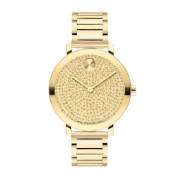 Ladies' Movado Bold® Evolution Gold-Tone IP Watch with Crystal Accent Dial (Model: 3601152)