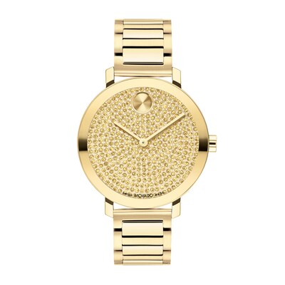 Ladies' Movado Bold® Evolution Gold-Tone IP Watch with Crystal Accent Dial (Model: 3601152)