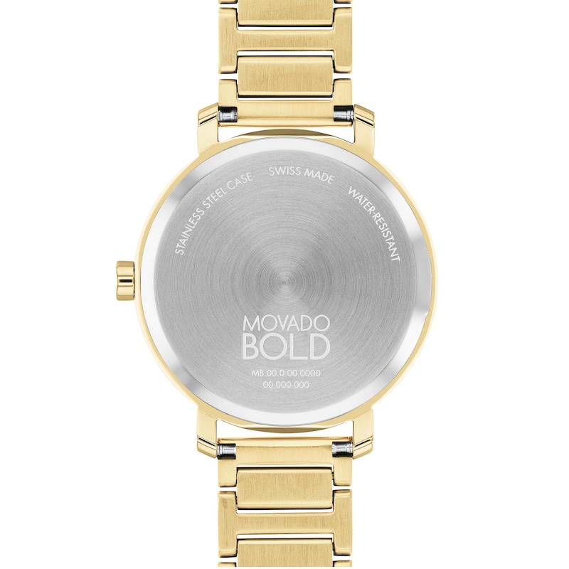 Main Image 3 of Ladies' Movado Bold® Evolution Gold-Tone IP Watch with Crystal Accent Dial (Model: 3601152)