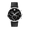 Thumbnail Image 1 of Men's Movado Museum® Classic Black Strap Chronograph Watch with Black Dial and Date Window (Model: 0607778)