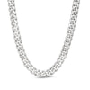Thumbnail Image 1 of Men's 7.6mm Cuban Curb Chain Necklace in Hollow 14K White Gold - 22"