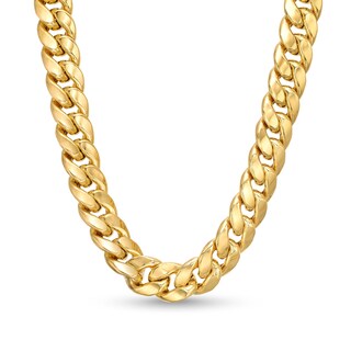 Men's 11.3mm Cuban Curb Chain Necklace in Hollow 10K Gold - 24"