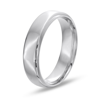 Men's Engravable 5.5mm Euro Comfort-Fit Band in Sterling Silver (1 Line)