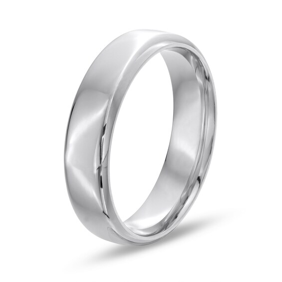 Men's Engravable 5.5mm Euro Comfort-Fit Band in Sterling Silver (1 Line)