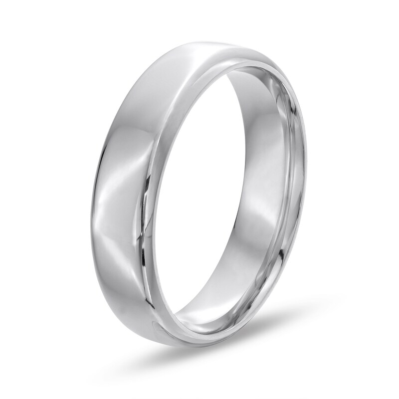 Men's Engravable 5.5mm Euro Comfort-Fit Band in Sterling Silver (1 Line)