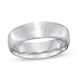 Engravable 6.5mm Euro Comfort-Fit Band in Sterling Silver (1 Line)