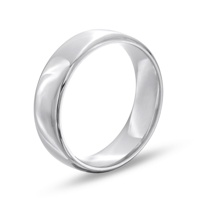 Main Image 3 of Engravable 6.5mm Euro Comfort-Fit Band in Sterling Silver (1 Line)