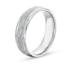 Thumbnail Image 3 of Men's Engravable Hammered 6.0mm Comfort-Fit Band in Sterling Silver (1 Line)