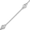 Thumbnail Image 0 of Diamond Accent Bezel-Set Station Anklet in Sterling Silver - 10"