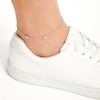 Thumbnail Image 1 of Diamond Accent Bezel-Set Station Anklet in Sterling Silver - 10"