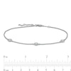 Thumbnail Image 2 of Diamond Accent Bezel-Set Station Anklet in Sterling Silver - 10"