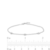 Thumbnail Image 3 of Diamond Accent Bezel-Set Station Anklet in Sterling Silver - 10"