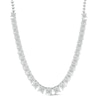 Thumbnail Image 1 of 0.33 CT. T.W. Diamond Cushion-Shaped Link and Bead Necklace in Sterling Silver - 17"
