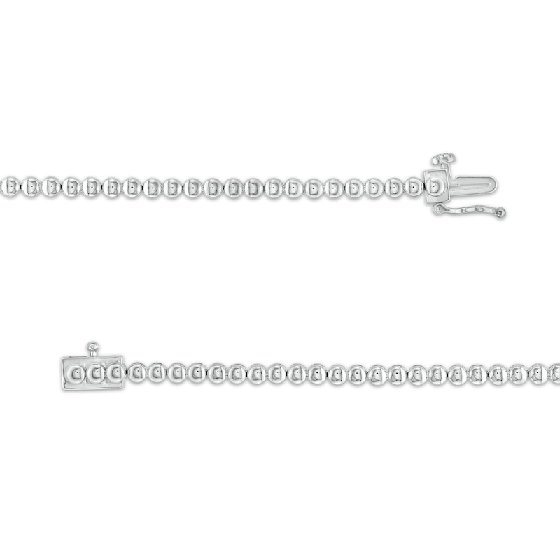 Main Image 3 of 0.33 CT. T.W. Diamond Cushion-Shaped Link and Bead Necklace in Sterling Silver - 17"