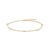 0.12 CT. T.W. Diamond Triangles Station Anklet in 10K Gold - 10"