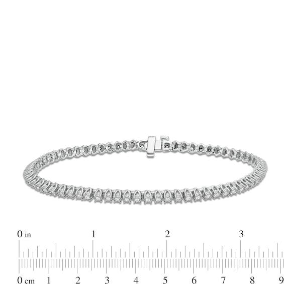 Men's 1.00 CT. T.W. Diamond Miracle Tennis Bracelet in 10K White Gold