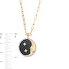 Thumbnail Image 3 of EFFY™ Collection Onyx and 0.16 CT. T.W. Diamond Moon Pendant in 14K Gold