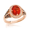 Thumbnail Image 0 of Le Vian Couture® Oval Neon Tangerine Fire Opal® and 0.40 CT. T.W. Diamond Ring in 14K Strawberry Gold™