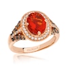Thumbnail Image 1 of Le Vian Couture® Oval Neon Tangerine Fire Opal® and 0.40 CT. T.W. Diamond Ring in 14K Strawberry Gold™