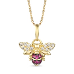 Le Vian® Passion Ruby™ and 0.15 CT. T.W. Nude Diamonds™ Bee Pendant in 14K Honey Gold™
