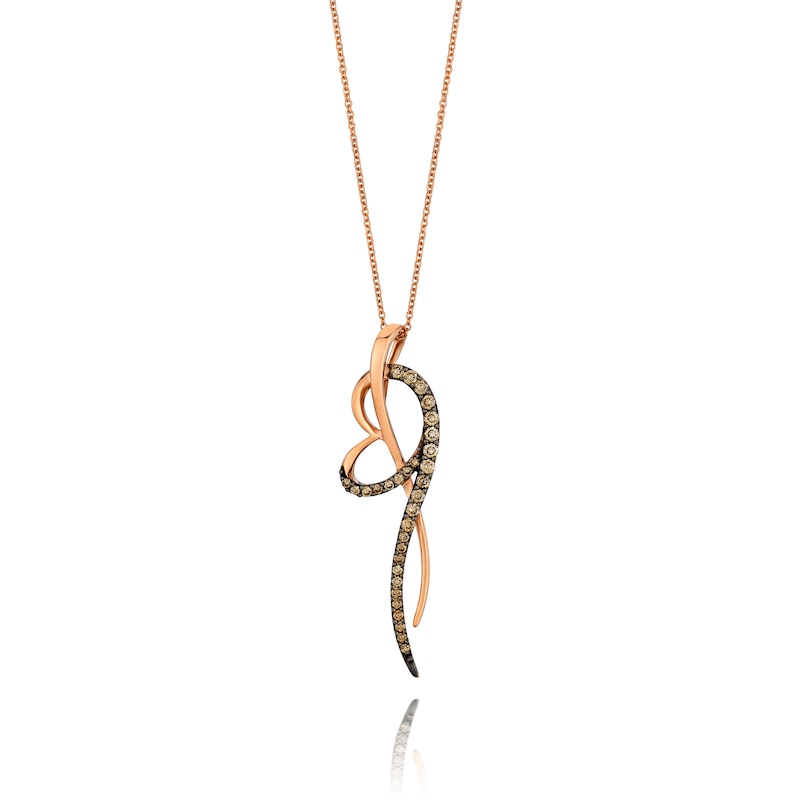 Le Vian®  0.50 CT. T.W. Chocolate Diamonds® Abstract Heart Pendant in 14K Strawberry Gold™|Peoples Jewellers