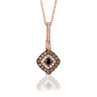 Le Vian® 0.30 CT. T.W. Diamond Tilted Square Pendant in 14K Strawberry Gold™