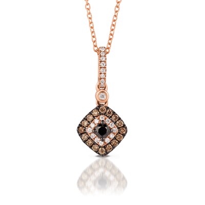 Le Vian® 0.30 CT. T.W. Diamond Tilted Square Pendant in 14K Strawberry Gold™
