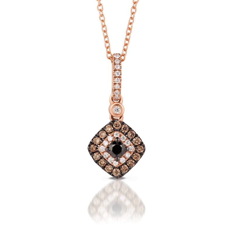 Main Image 1 of Le Vian® 0.30 CT. T.W. Diamond Tilted Square Pendant in 14K Strawberry Gold™