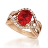 Thumbnail Image 1 of Le Vian Couture® Oval Neon Tangerine Fire Opal® and 0.50 CT. T.W. Vanilla Diamonds™ Ring in 18K Strawberry Gold™