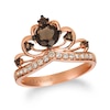 Thumbnail Image 1 of Le Vian® Chocolate Quartz™ and 0.18 CT. T.W. Nude Diamonds™ Crown Ring in 14K Strawberry Gold™